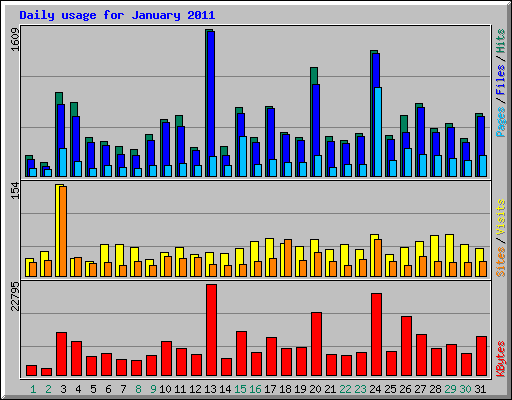 Daily usage for January 2011