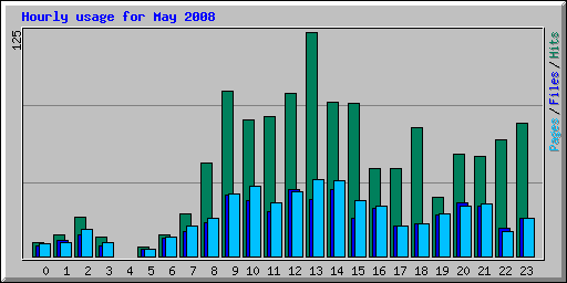 Hourly usage for May 2008