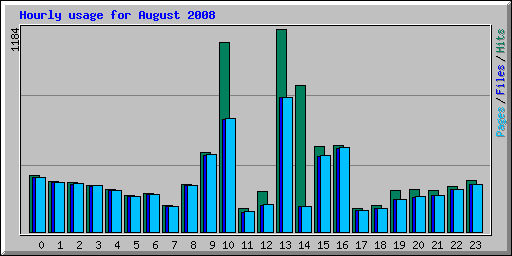 Hourly usage for August 2008