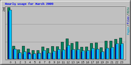 Hourly usage for March 2009