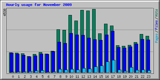 Hourly usage for November 2009