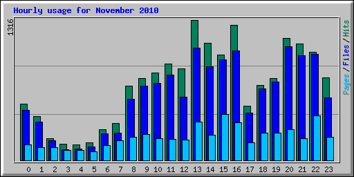 Hourly usage for November 2010