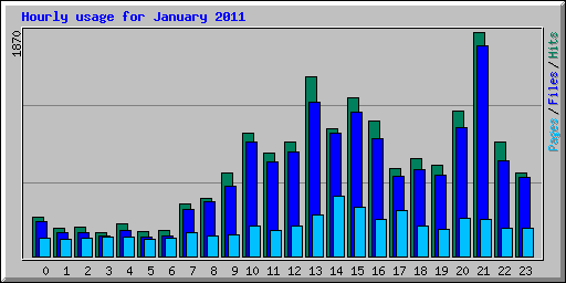Hourly usage for January 2011