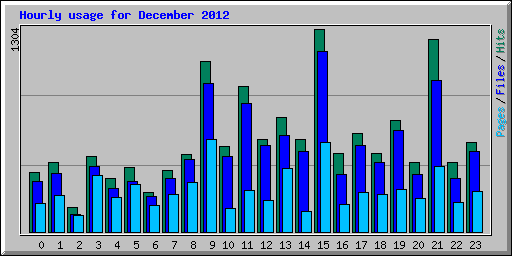 Hourly usage for December 2012